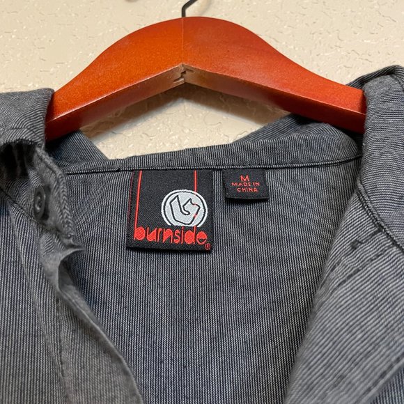 Burnside Short Sleeve Button Down Shirt - Gray - Picture 5 of 8